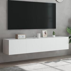 2 db fehér falra szerelhető TV-szekrény LED-del 80x35x31 cm
