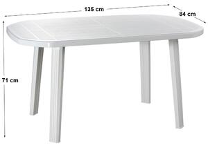 Santorini kerti asztal fehér