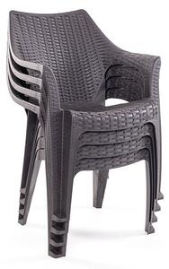 Tavira rattan hatású kerti szék Antracit-Barna