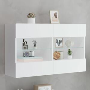 Fehér fali TV-szekrény LED-világítással 98,5x30x60,5 cm
