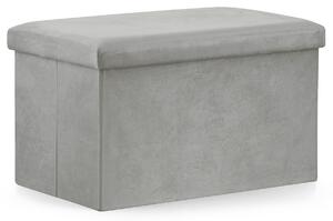 Téglalap alakú puff XL - 60x38x38 cm bársony szürke