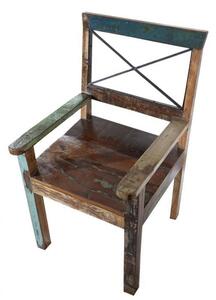 OLDTIME fotel lakkozott indiai öregfa