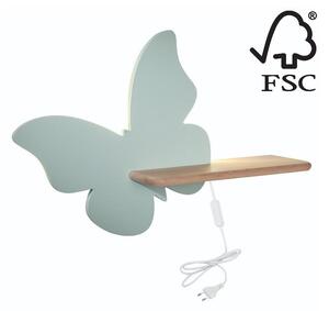 Candellux LED Gyerek fali lámpa polccal LEPKE LED/5W/230V zöld/fa CA0770