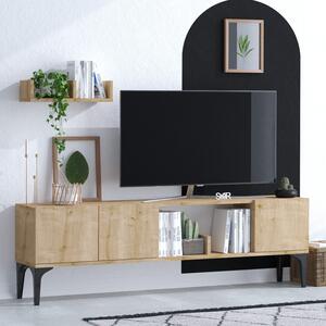 TV asztal/szekrény Visteria (zafír tölgy + fekete). 1073169