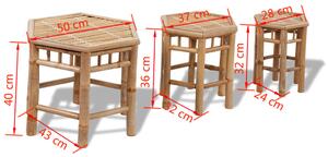 VidaXL 3 db bambusz kerti szék