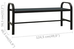 VidaXL fekete acél és WPC kerti pad 124,5 cm