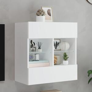 Fehér falra szerelhető TV-szekrény LED-lámpákkal 58,5x30x60,5cm