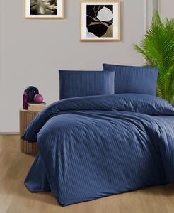 Navy Kék damaszt ágyneműhuzat 200x140cm+90x70cm TiaHome