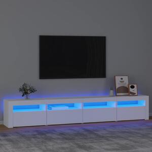 Fehér TV-szekrény LED-lámpákkal 240x35x40 cm