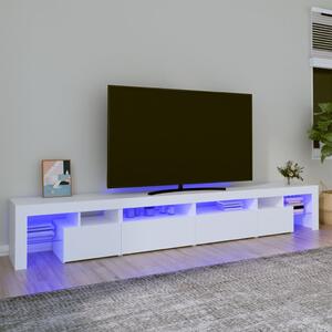 Fehér TV-szekrény LED-lámpákkal 260x36,5x40 cm