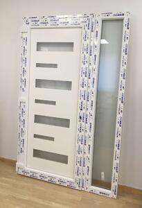 Milano műanyag Bejárati ajtó fix oldalvilágítóval 138x208cm #fehér