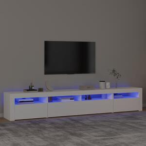 Fehér TV-szekrény LED-lámpákkal 240x35x40 cm