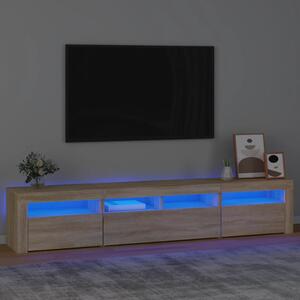 Sonoma tölgy színű TV-szekrény LED-lámpákkal 210x35x40 cm