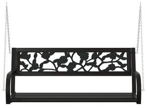VidaXL fekete acél és műanyag kerti hintapad 125 cm