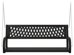 VidaXL fekete acél és műanyag kerti hintapad 125 cm
