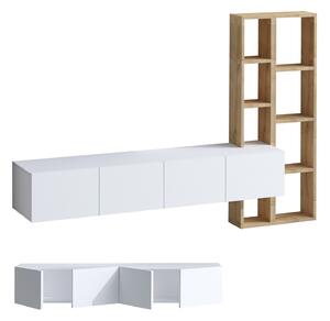 TV asztal/szekrény Panda (fehér + tölgy). 1073376