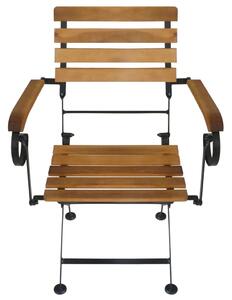 VidaXL 4 darab acél és tömör akácfa kerti összecsukható szék