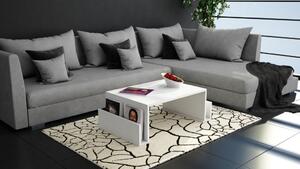 Magazin dohányzóasztal, fehér, 95 cm