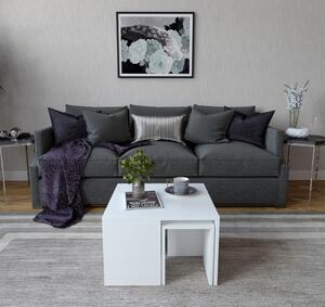 Ortanca dohányzóasztal, fehér, 60 cm