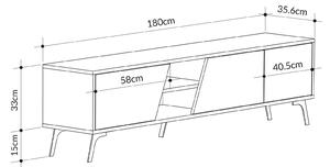 TV asztal/szekrény Fred (tölgy + fehér). 1073476