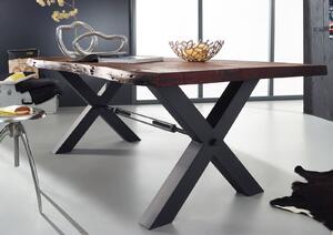 DARKNESS Étkezőasztal 220x110cm X-lábak - fekete