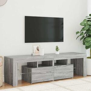 Szürke sonoma színű TV-szekrény LED-világítással 140x36,5x40 cm