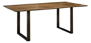 Massziv24 - ROUND Étkezőasztal METALL 160x90 cm - lap 2,5 cm, barna, paliszander