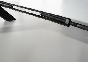 Massziv24 - DARKNESS Étkezőasztal 200x100 cm - fekete lábak, szürke, akác