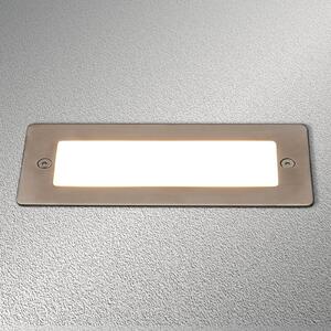 Lucande LED beépíthető fali lámpa Holly, 17 cm, rozsdamentes acél, Alu / szürke / cink, Rozsdamentes acél, Modern