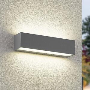 Arcchio LED kültéri falilámpa Lengo, 25 cm, 2 izzós, szürke, CCT, Alu / szürke / cink, Alumínium, Modern