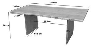 Massziv24 - WOODLAND Étkezőasztal 160x100 cm, sötétbarna, akác