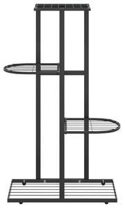 VidaXL fekete 4 szintes acél virágtartó állvány 43 x 22 x 76 cm