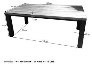 TIROL Étkezőasztal 160x90 cm, sötétbarna, tölgyfa