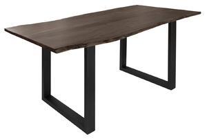 METALL Étkezőasztal antracit lábakkal (matt) 120x90, akác, szürke
