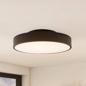 Lindby LED mennyezeti világítás Milada, fekete, CCT, távirányító, dimmelhető, Fekete, Nappali / Étkező, fém, Modern