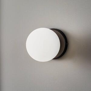 EMIBIG LIGHTING Kiba fali lámpa, fekete/arany, lámpabúra üveggömb, dimmelhető, Fekete, Nappali / Étkező, Üveg, Modern