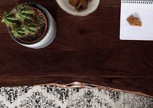 METALL Étkezőasztal antracit lábakkal (matt) 140x90, akác, barna