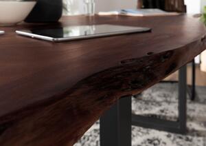 Massziv24 - METALL Étkezőasztal antracit lábakkal (matt) 160x90, akác, barna