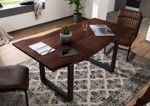 METALL Étkezőasztal antracit lábakkal (matt) 120x90, akác, barna