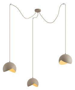Design függőlámpa bézs opálüveggel 3-lámpás - Tulip