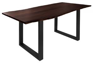 METALL Étkezőasztal antracit lábakkal (matt) 140x90, akác, barna