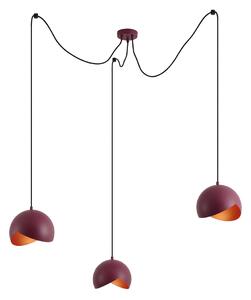 Design Piros Függőlámpa Opálüveggel 3-lámpás - Tulip