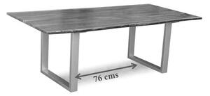 METALL Étkezőasztal ezüst lábakkal 160x90, akác, barna