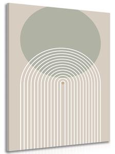 Kép khaki kör szivárvánnyal Mid-Century