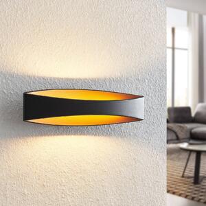 Arcchio LED fali lámpa Jelle, 44 cm, fekete/arany, fel/le, fel-le