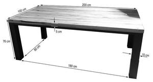 Massziv24 - TIROL Étkezőasztal 200x100 cm, sötétbarna, tölgy