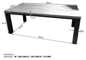 Massziv24 - TIROL Étkezőasztal 200x100 cm, sötétbarna, tölgy