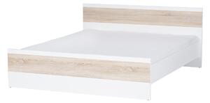 Franciaágy 160 cm Wanta 03 (fehér + sonoma tölgy)