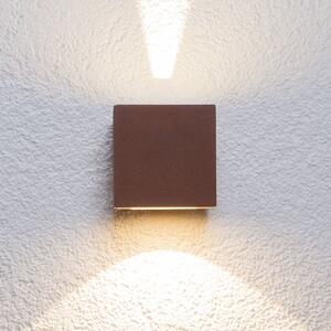Lucande LED kültéri fali lámpa Jarno, rozsda, fém, 9cm, Barna / rozsda, Alumínium, Modern