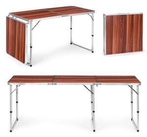 Összecsukható 3-részes catering asztal 180 x 60 cm - barna